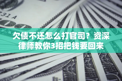 武汉欠债不还怎么打官司？资深律师教你3招把钱要回来
